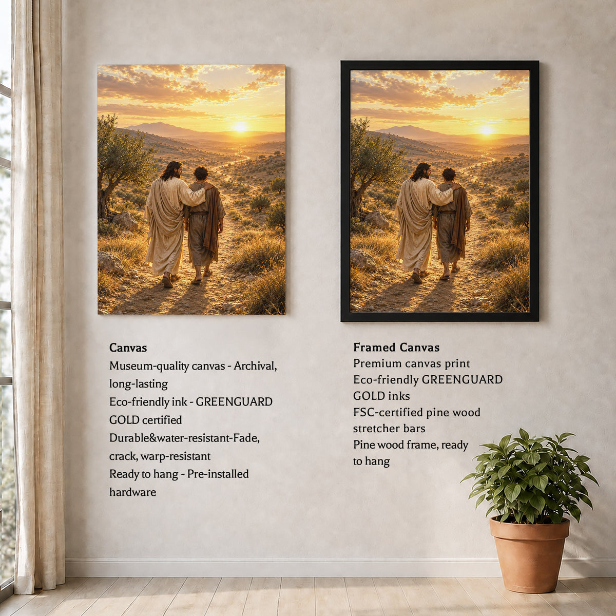 Walking The Road With Jesus Christian Wall Art Poster/Canvas