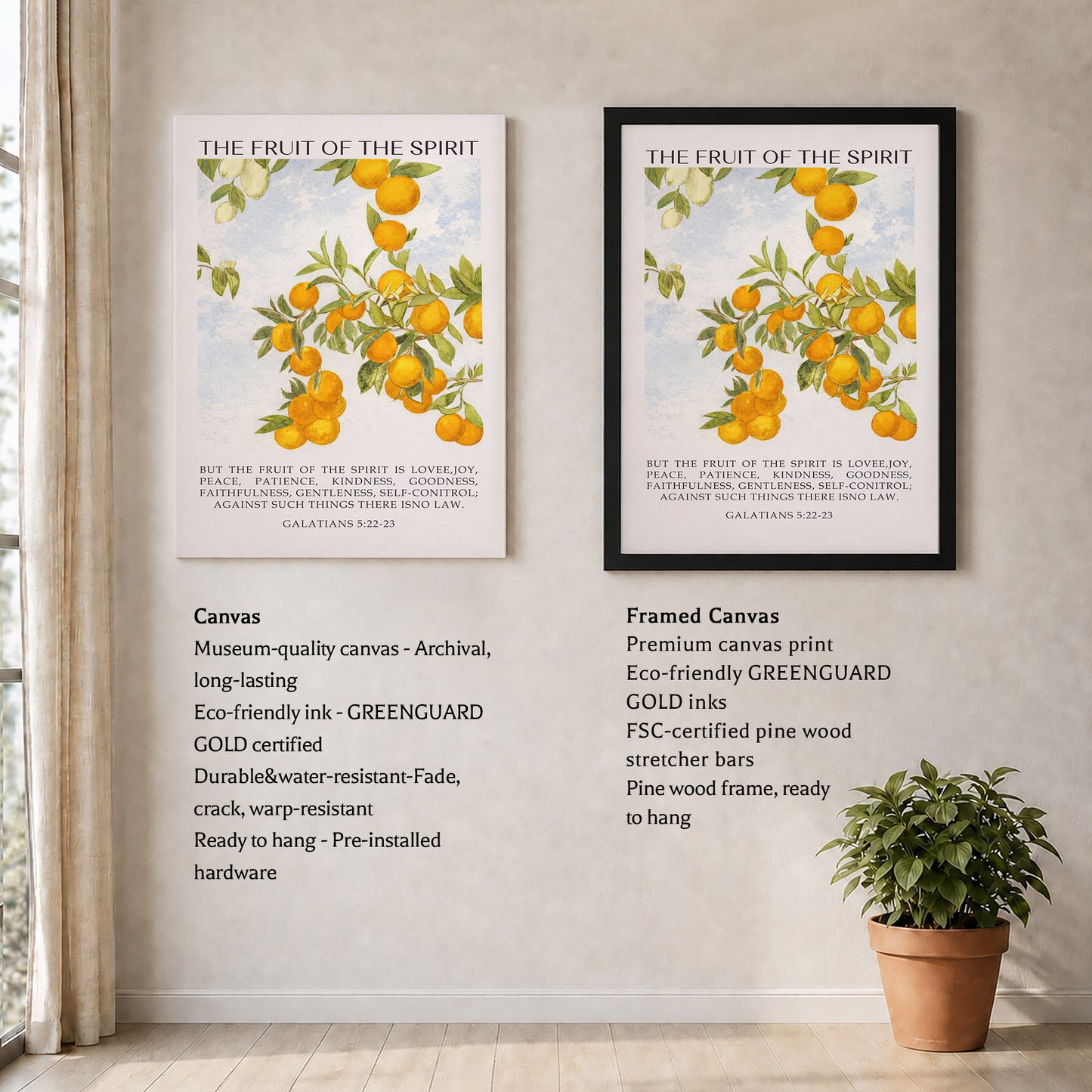 Galatians 5:22-23 The Fruit Of The Spirit Poster/Canvas