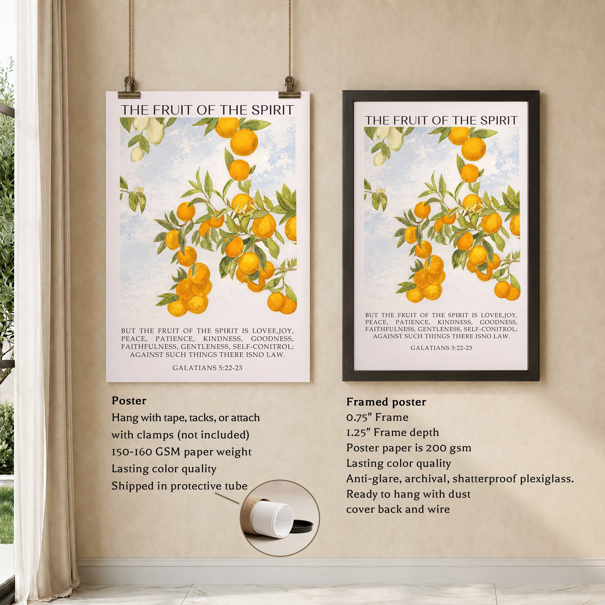 Galatians 5:22-23 The Fruit Of The Spirit Poster/Canvas