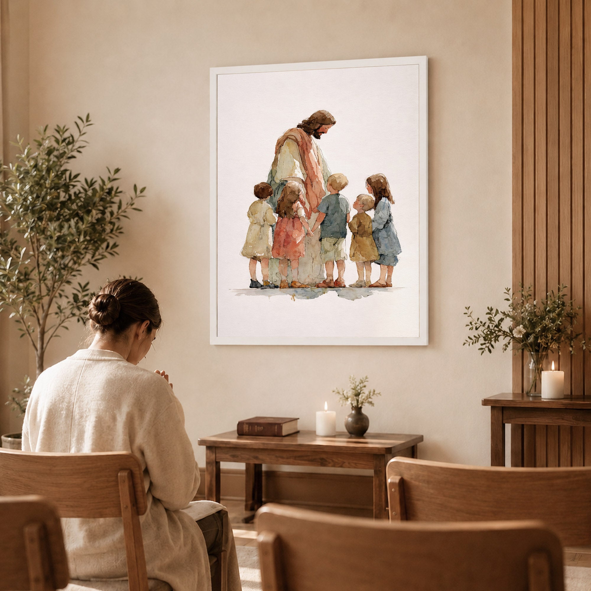 Jesus With Little Children Poster/Canvas