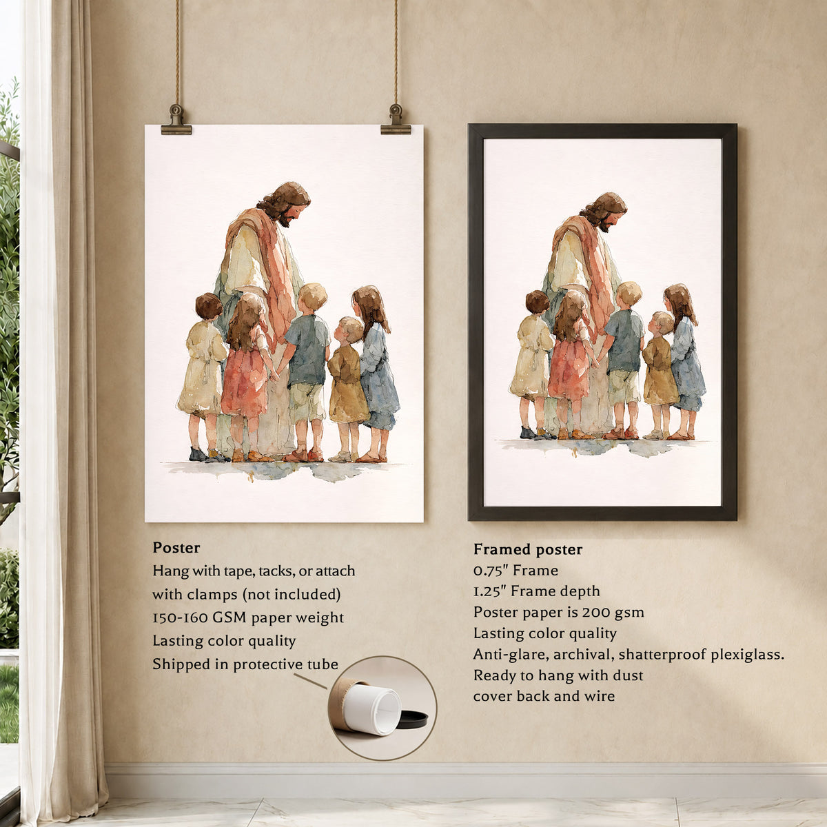 Jesus With Little Children Poster/Canvas