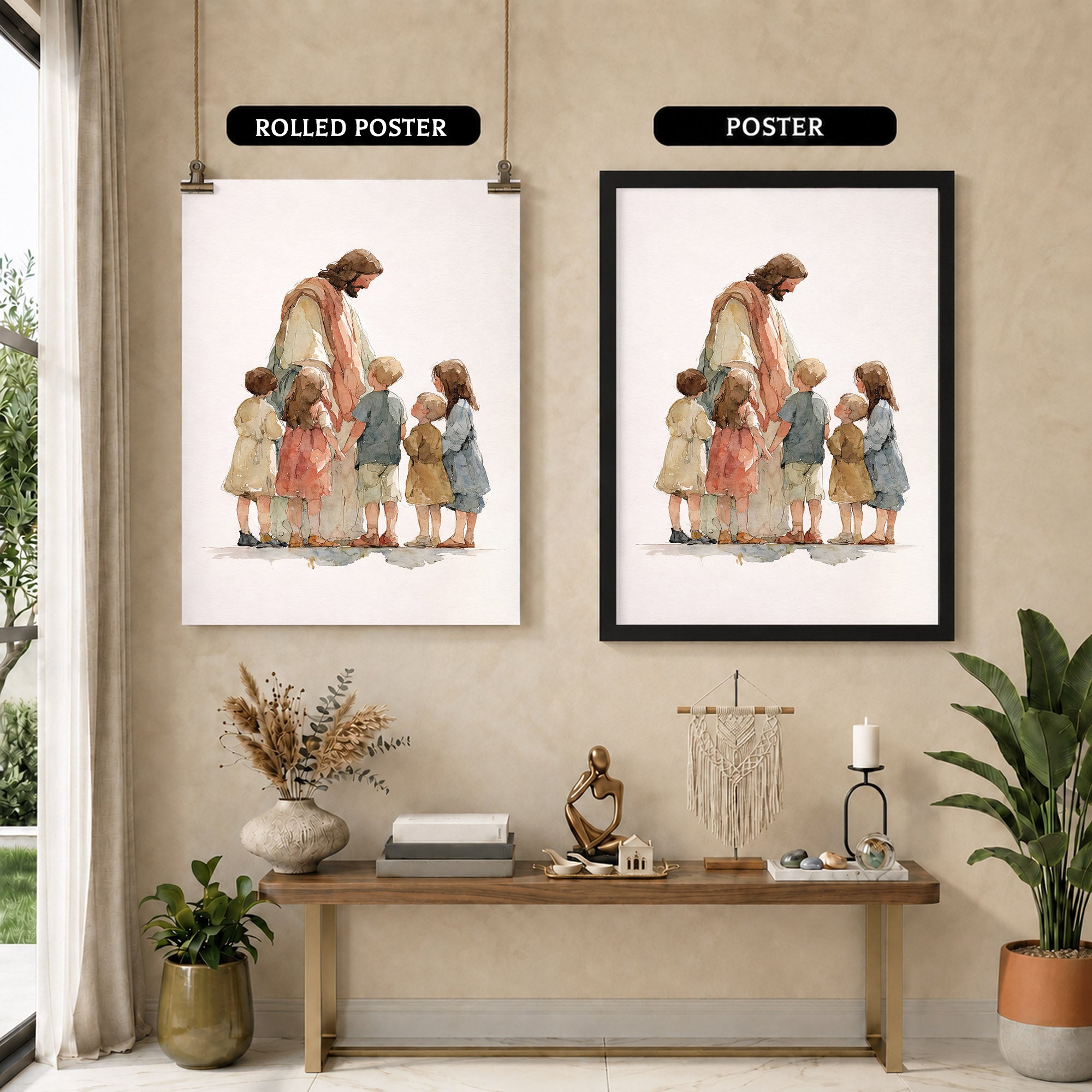 Jesus With Little Children Poster/Canvas