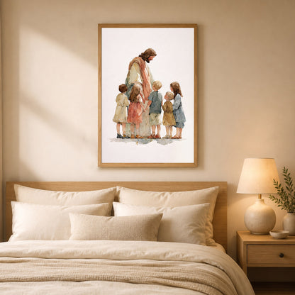 Jesus With Little Children Poster/Canvas