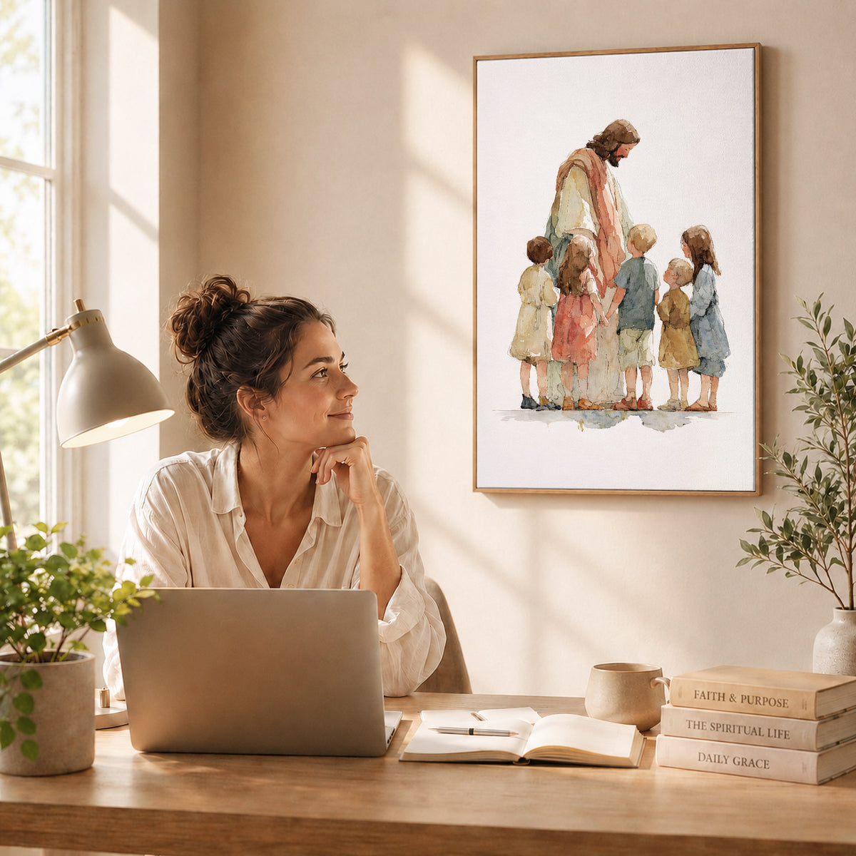 Jesus With Little Children Poster/Canvas