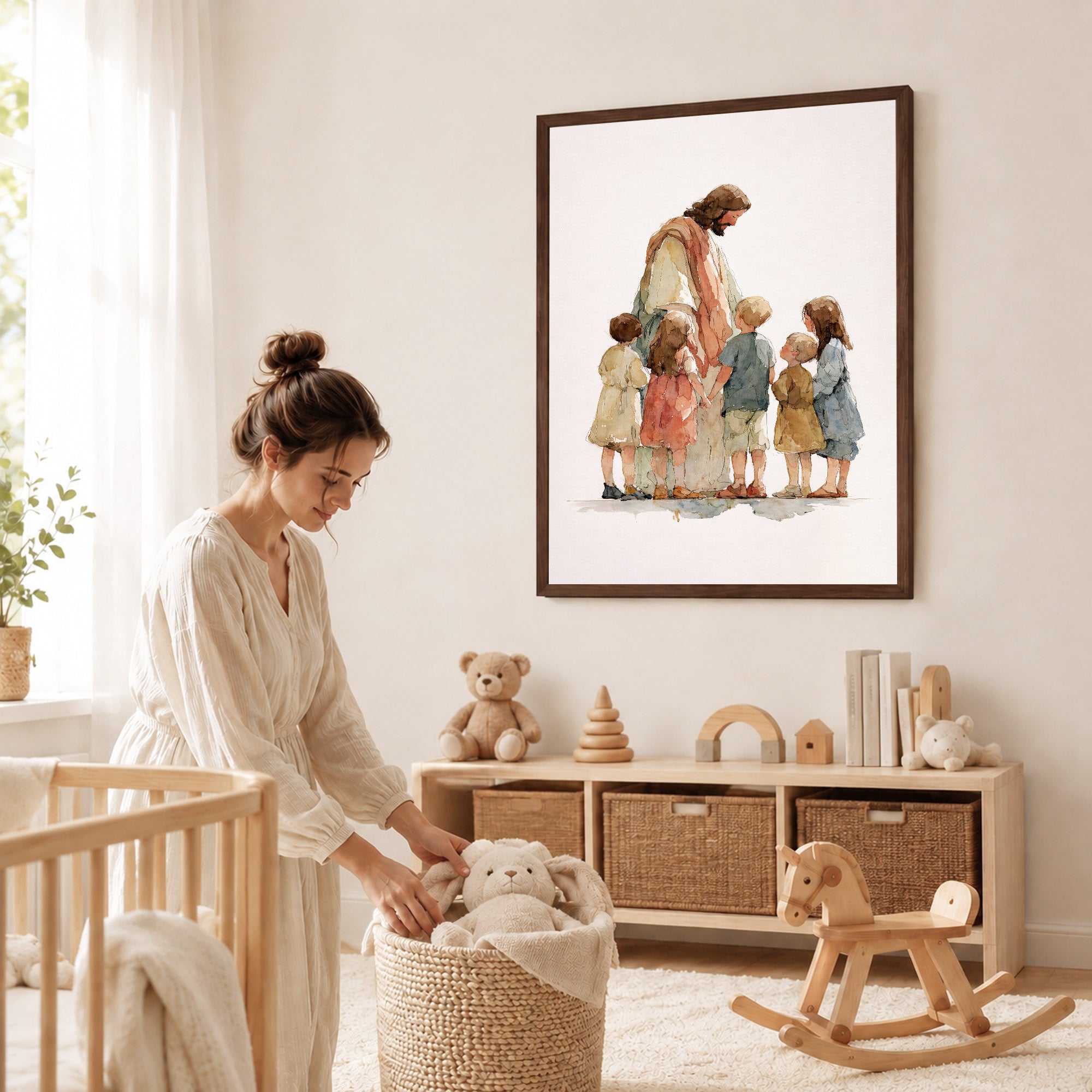 Jesus With Little Children Poster/Canvas