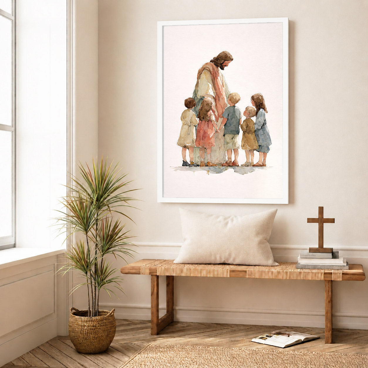 Jesus With Little Children Poster/Canvas