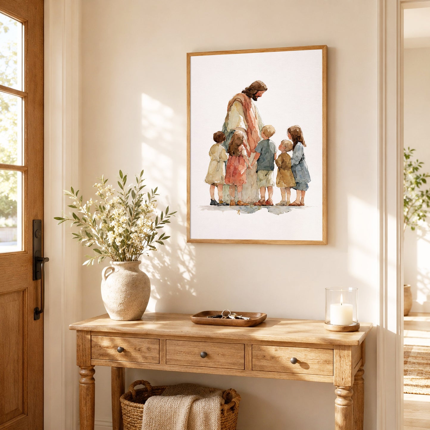 Jesus With Little Children Poster/Canvas