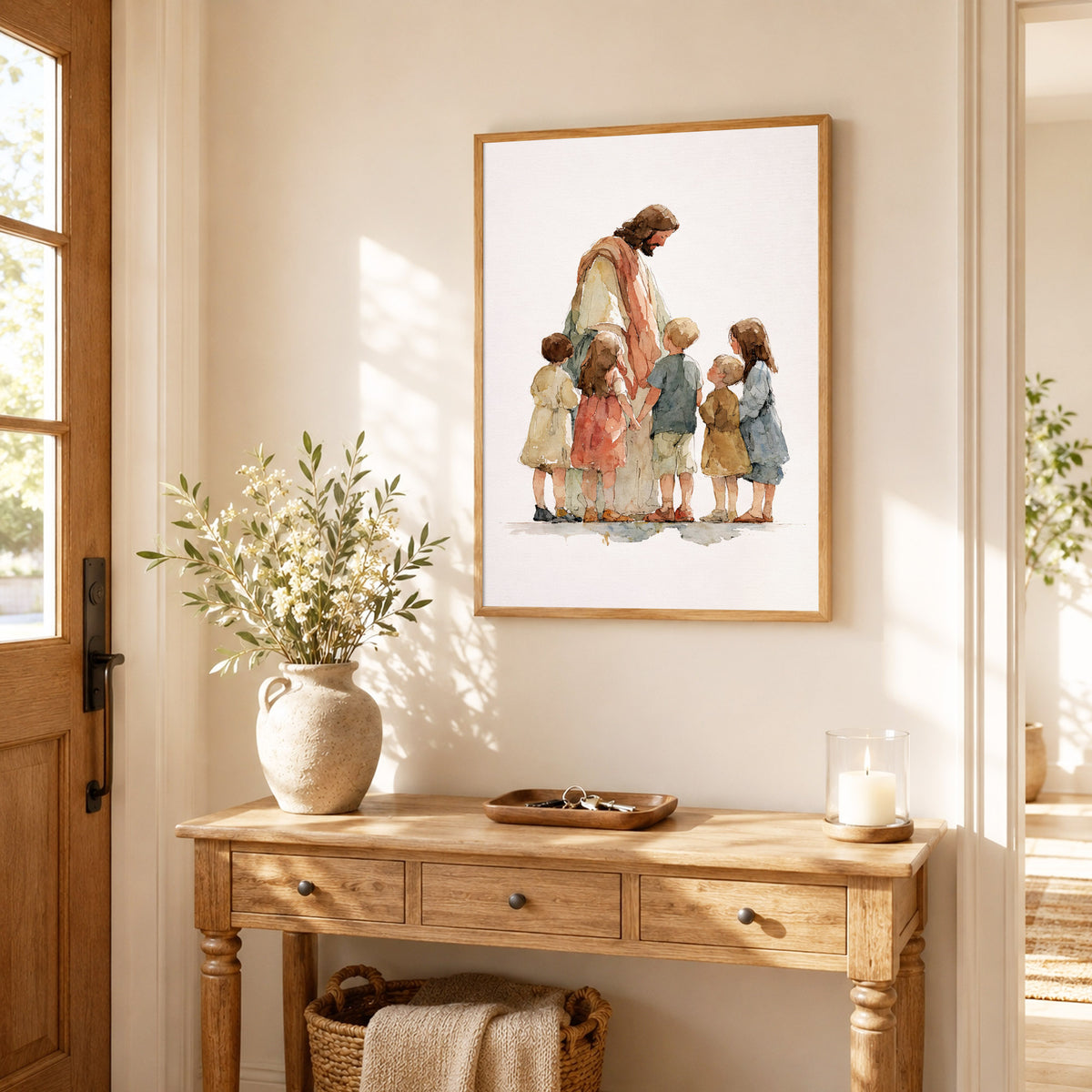 Jesus With Little Children Poster/Canvas