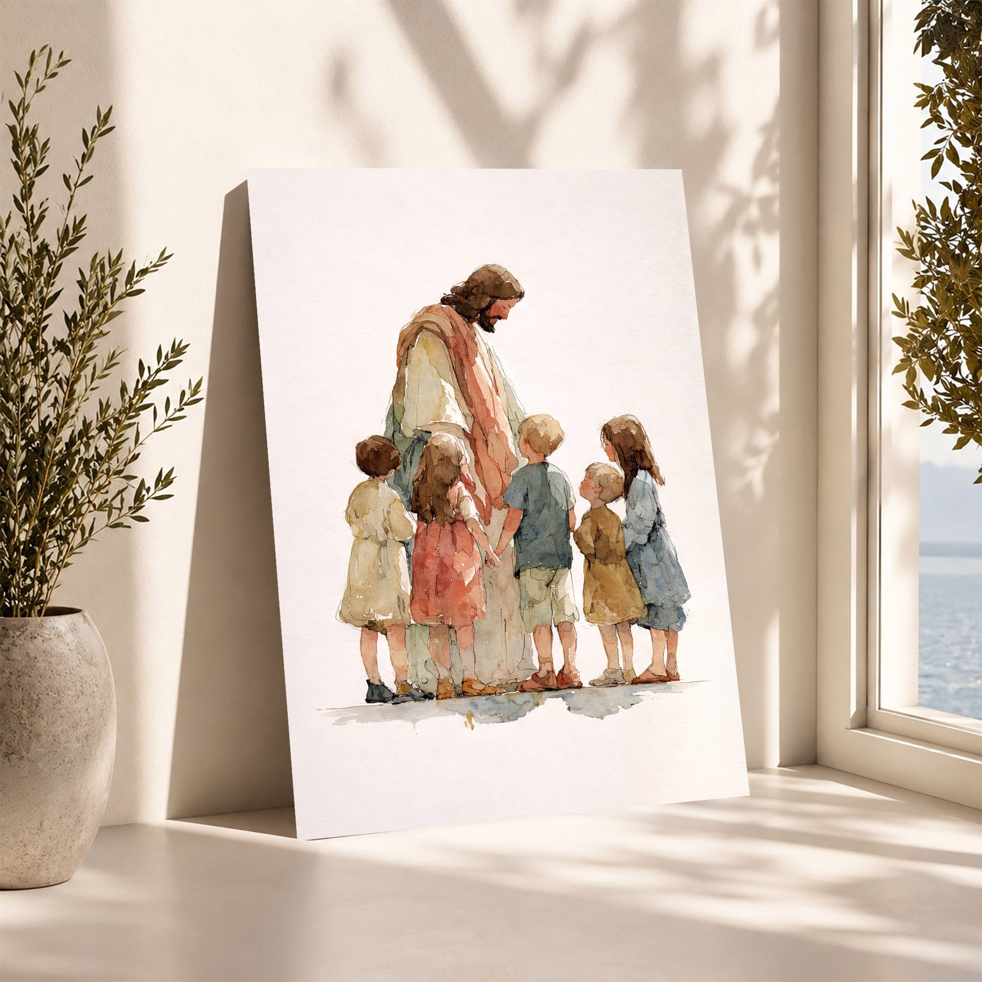 Jesus With Little Children Poster/Canvas