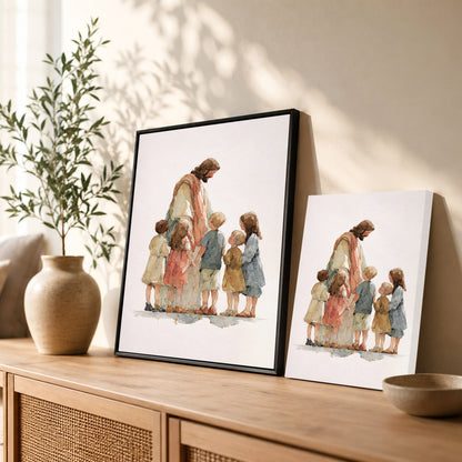 Jesus With Little Children Poster/Canvas