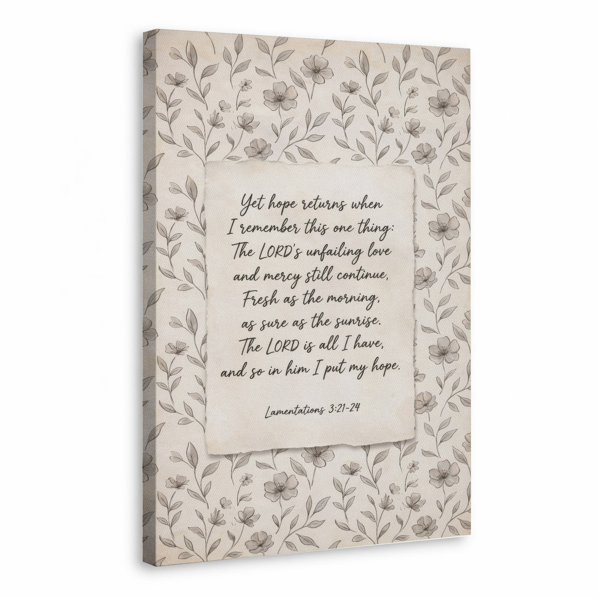 Lamentations 3:21-24 Vintage Floral Poster/Canvas