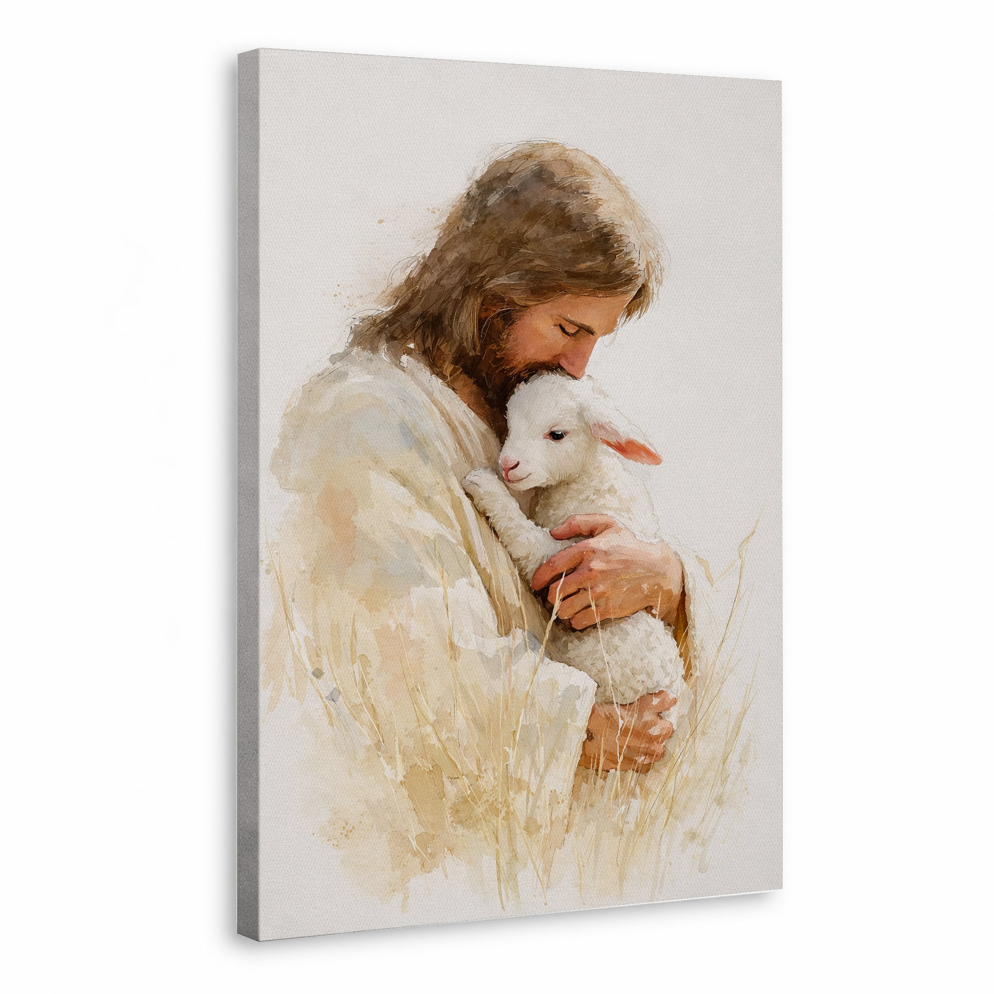 Jesus And The Lost Sheep Poster/Canvas
