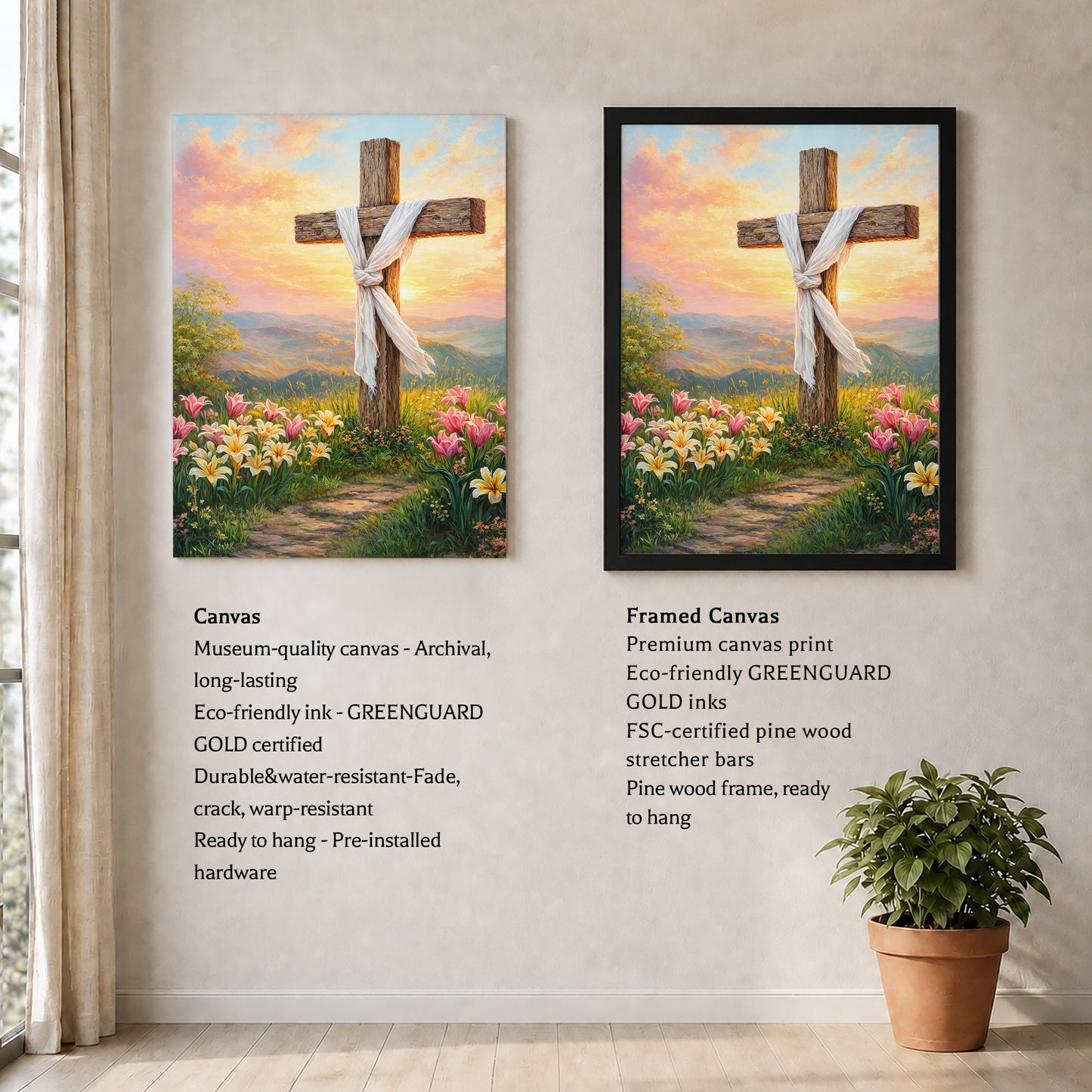 Easter Sunrise Empty Cross Poster/Canvas