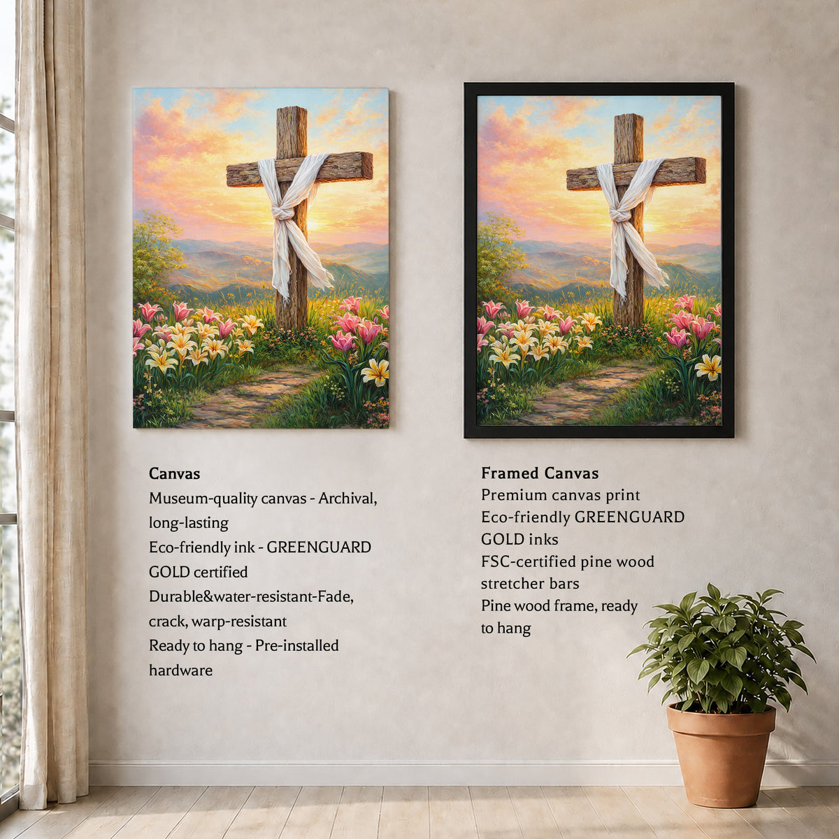 Easter Sunrise Empty Cross Poster/Canvas