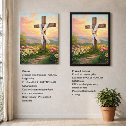 Easter Sunrise Empty Cross Poster/Canvas