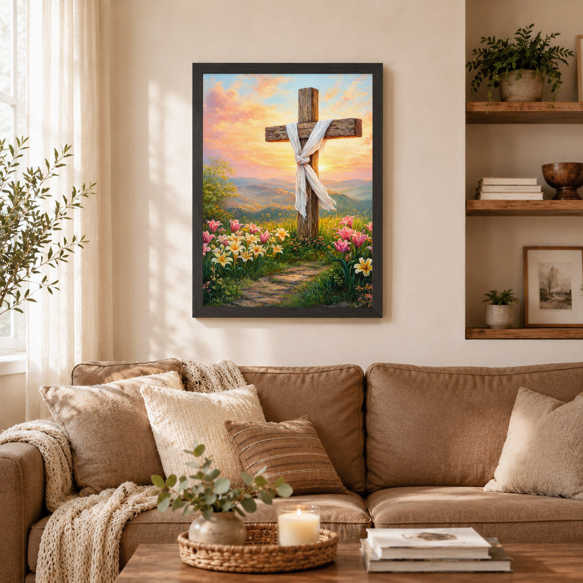 Easter Sunrise Empty Cross Poster/Canvas