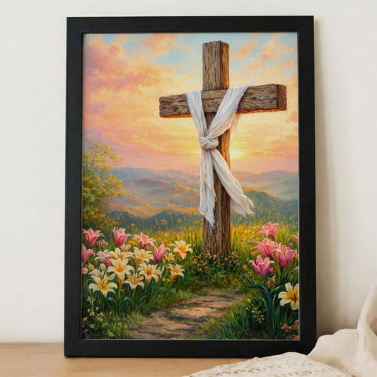 Easter Sunrise Empty Cross Poster/Canvas