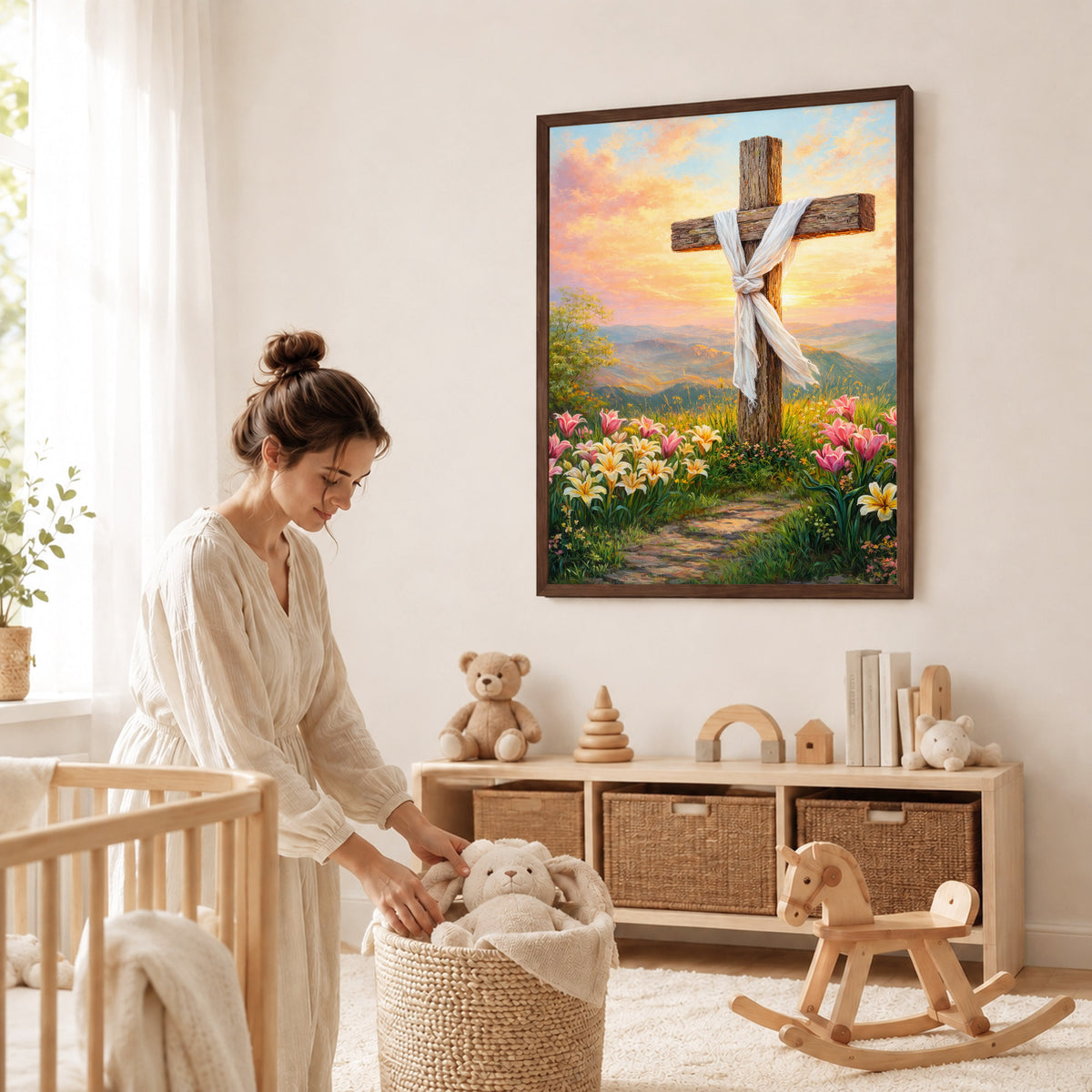 Easter Sunrise Empty Cross Poster/Canvas