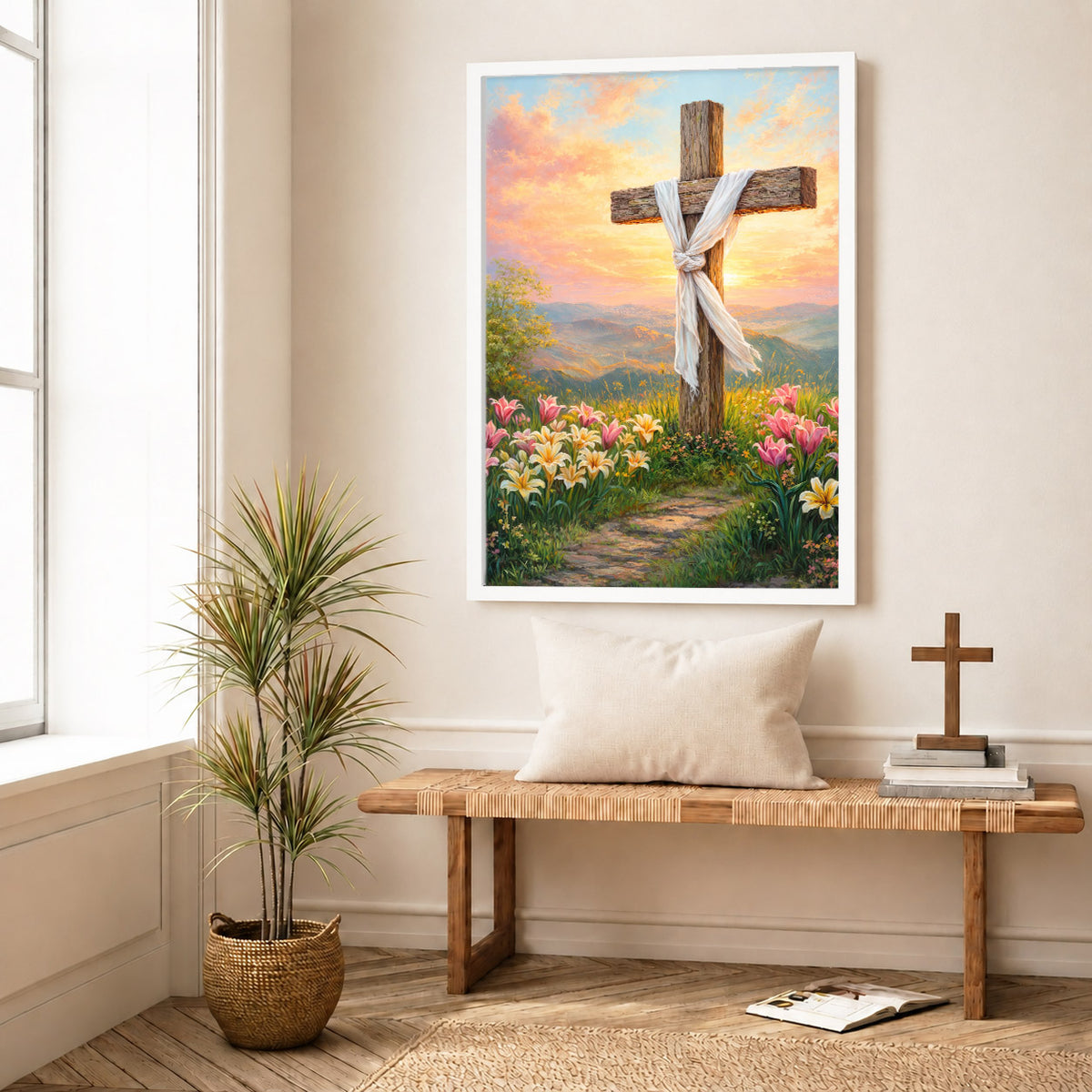 Easter Sunrise Empty Cross Poster/Canvas