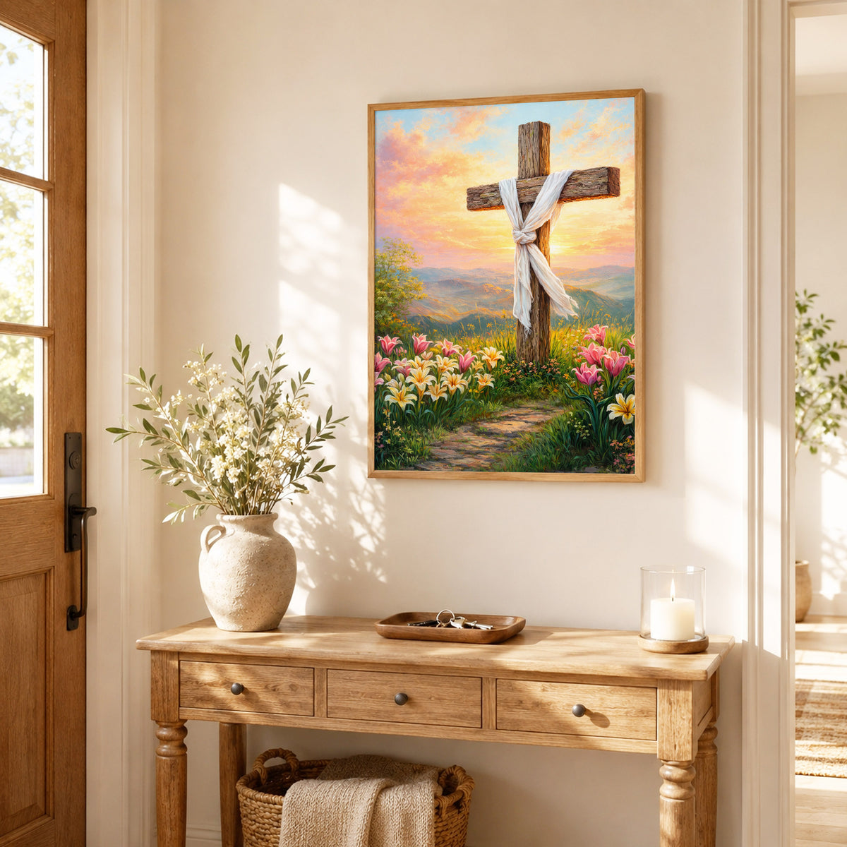 Easter Sunrise Empty Cross Poster/Canvas