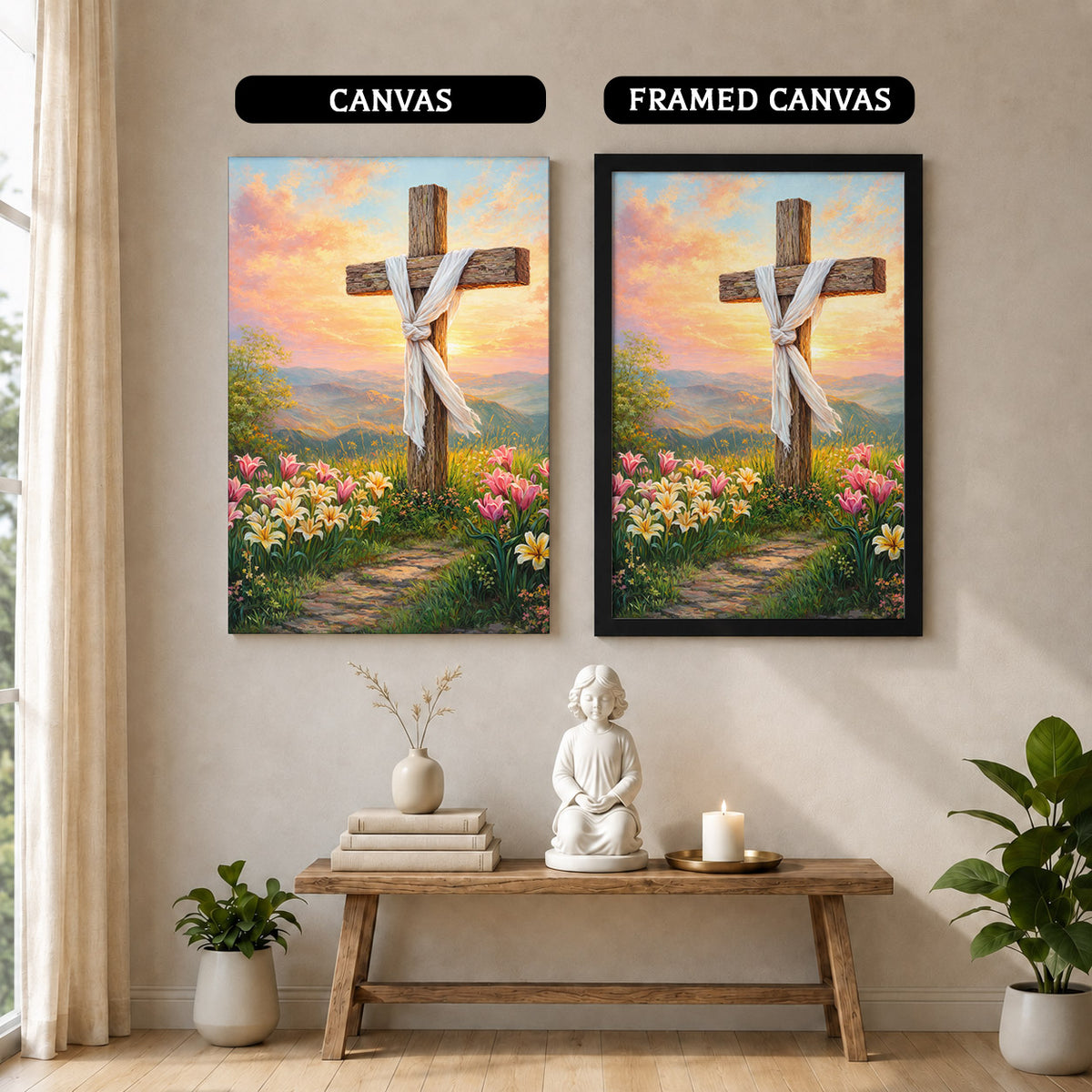 Easter Sunrise Empty Cross Poster/Canvas