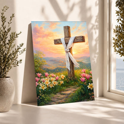 Easter Sunrise Empty Cross Poster/Canvas