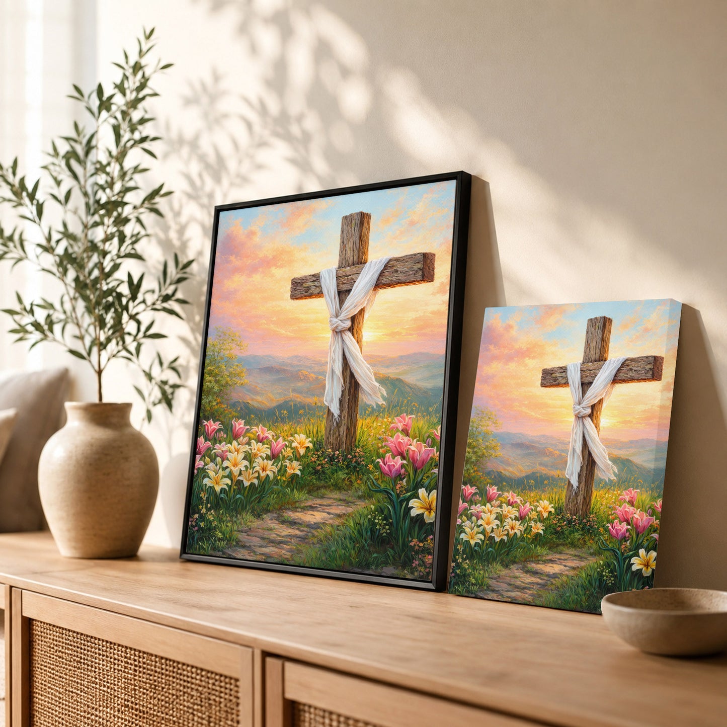 Easter Sunrise Empty Cross Poster/Canvas