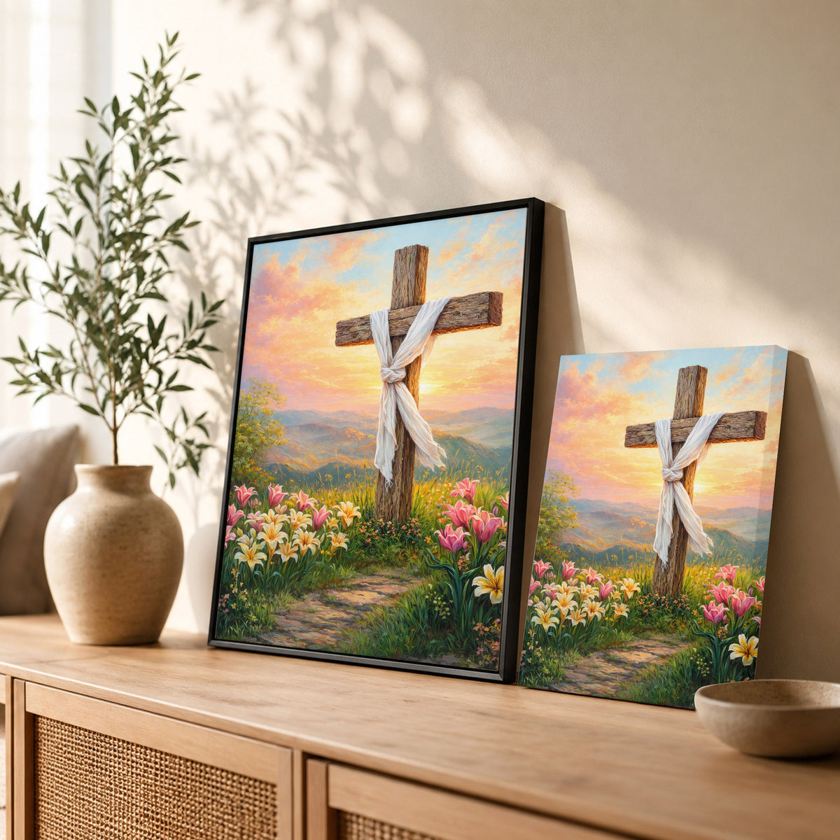 Easter Sunrise Empty Cross Poster/Canvas