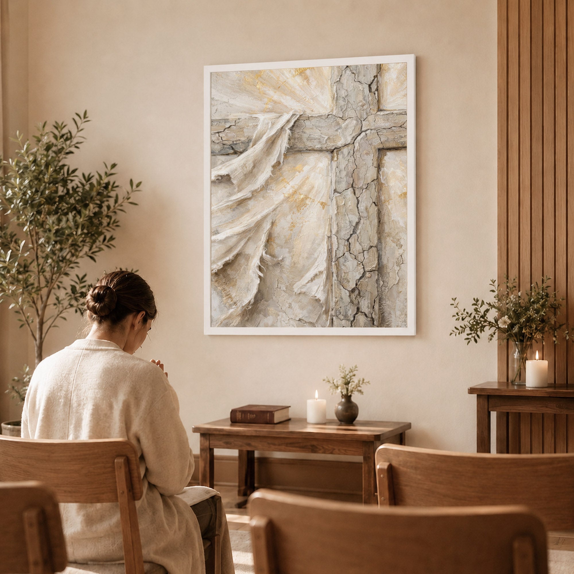 Abstract Resurrection Cross Poster/Canvas