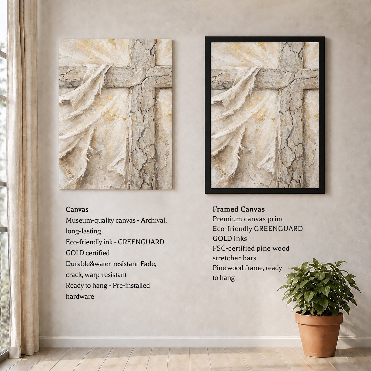Abstract Resurrection Cross Poster/Canvas