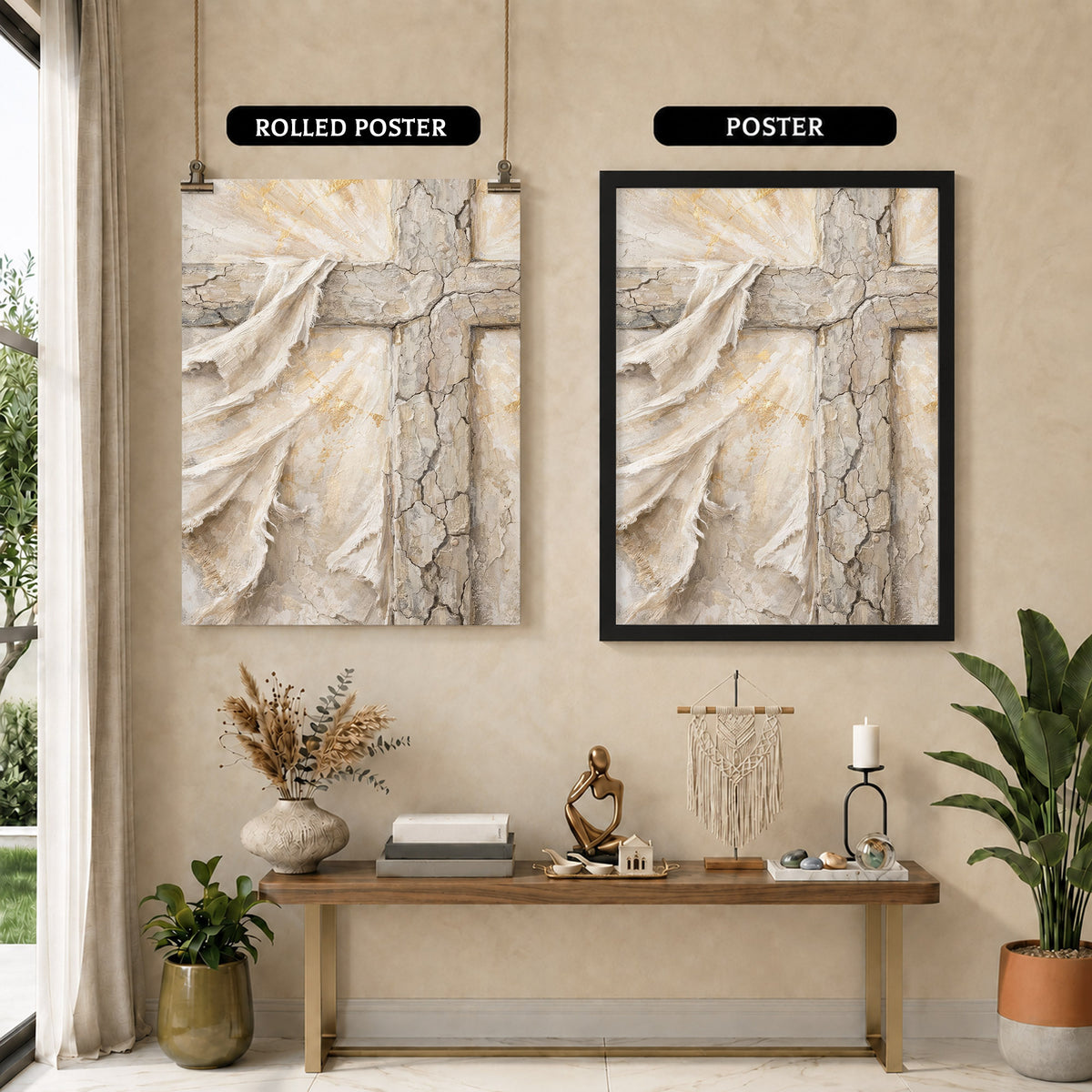 Abstract Resurrection Cross Poster/Canvas