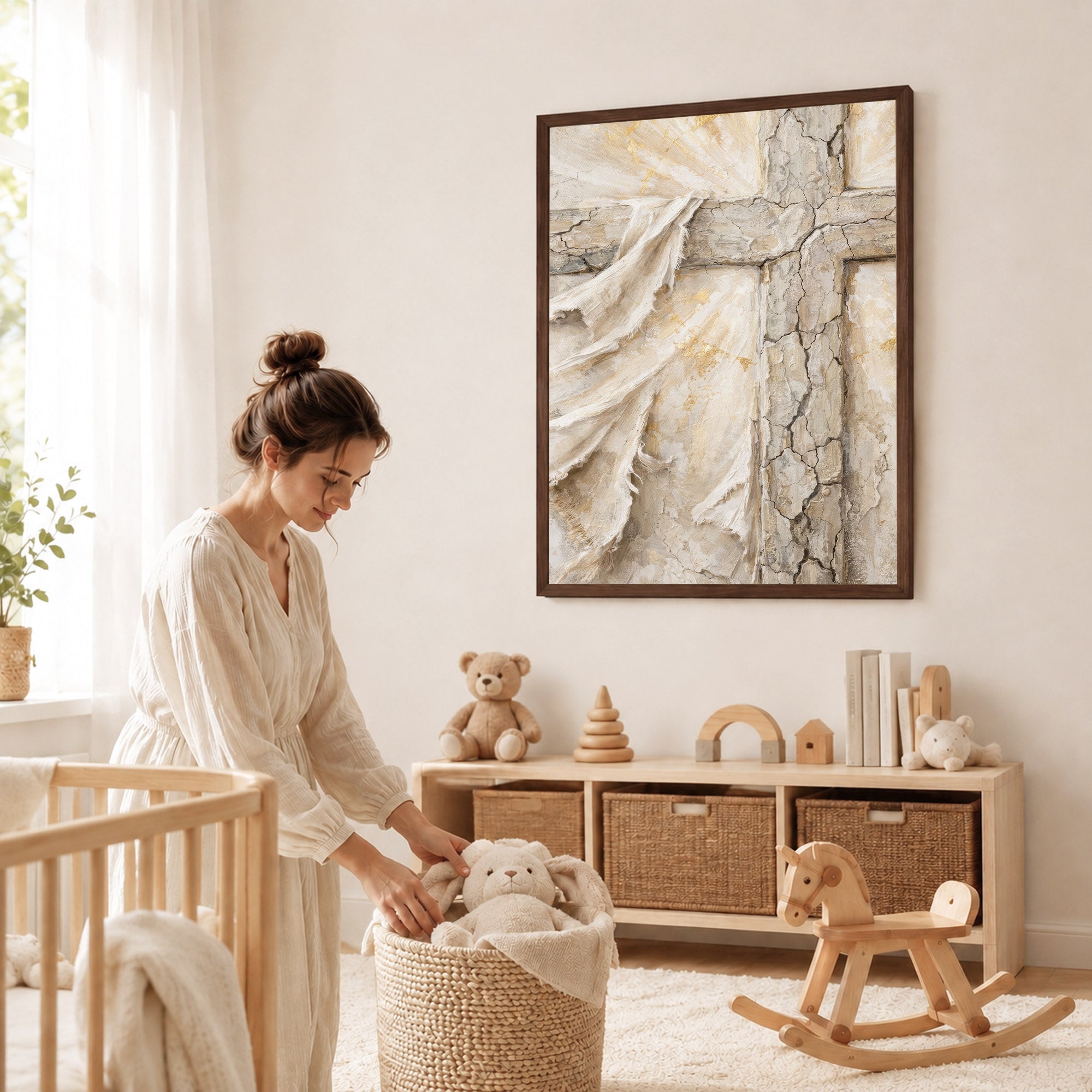 Abstract Resurrection Cross Poster/Canvas
