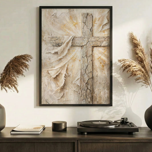 Abstract Resurrection Cross Poster/Canvas