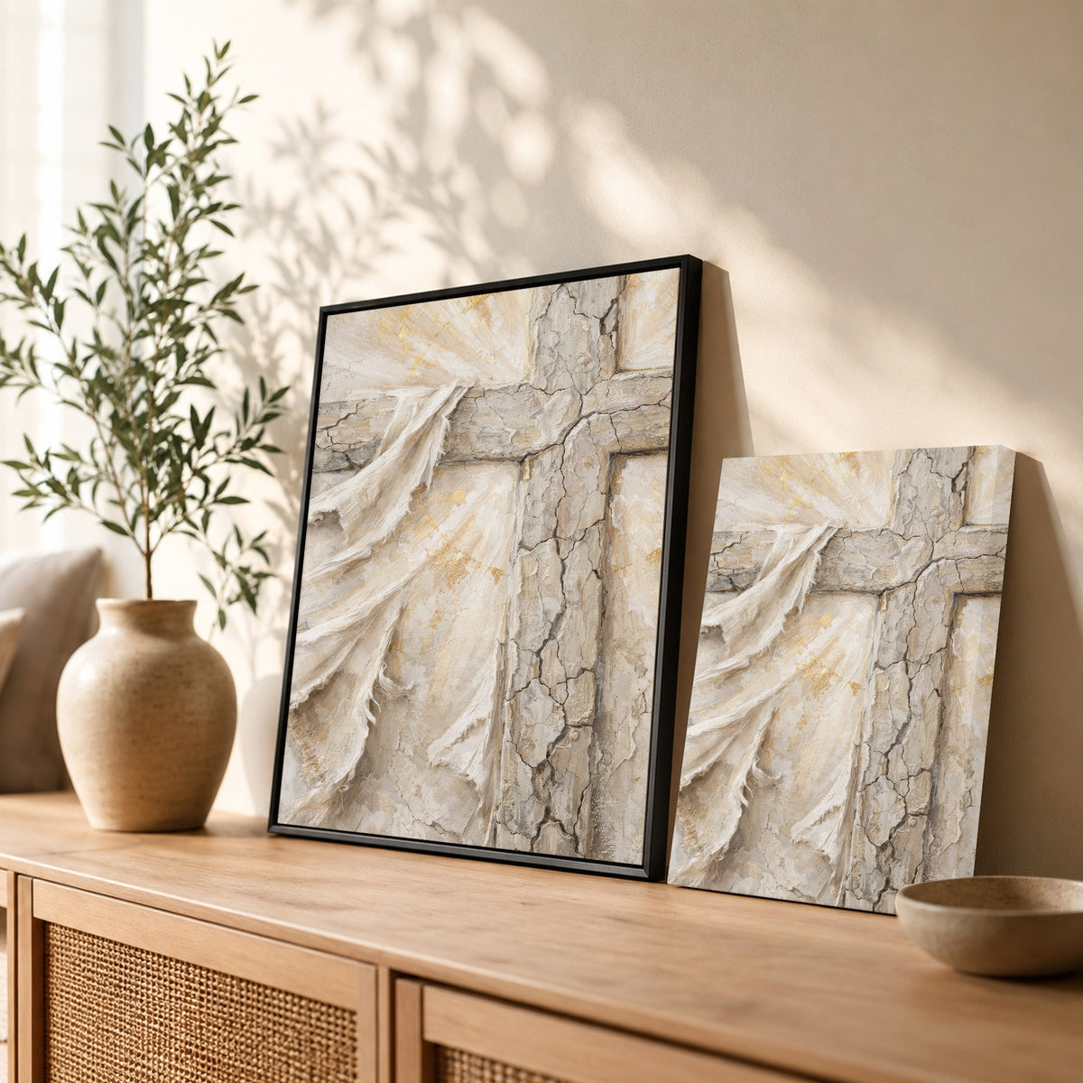 Abstract Resurrection Cross Poster/Canvas