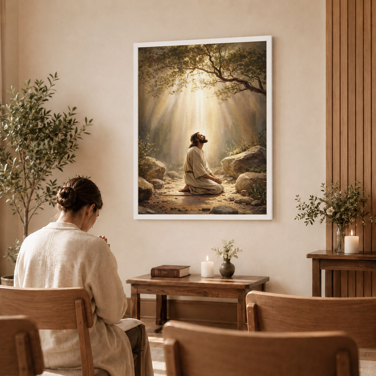 Prayer in the Light Poster/Canvas