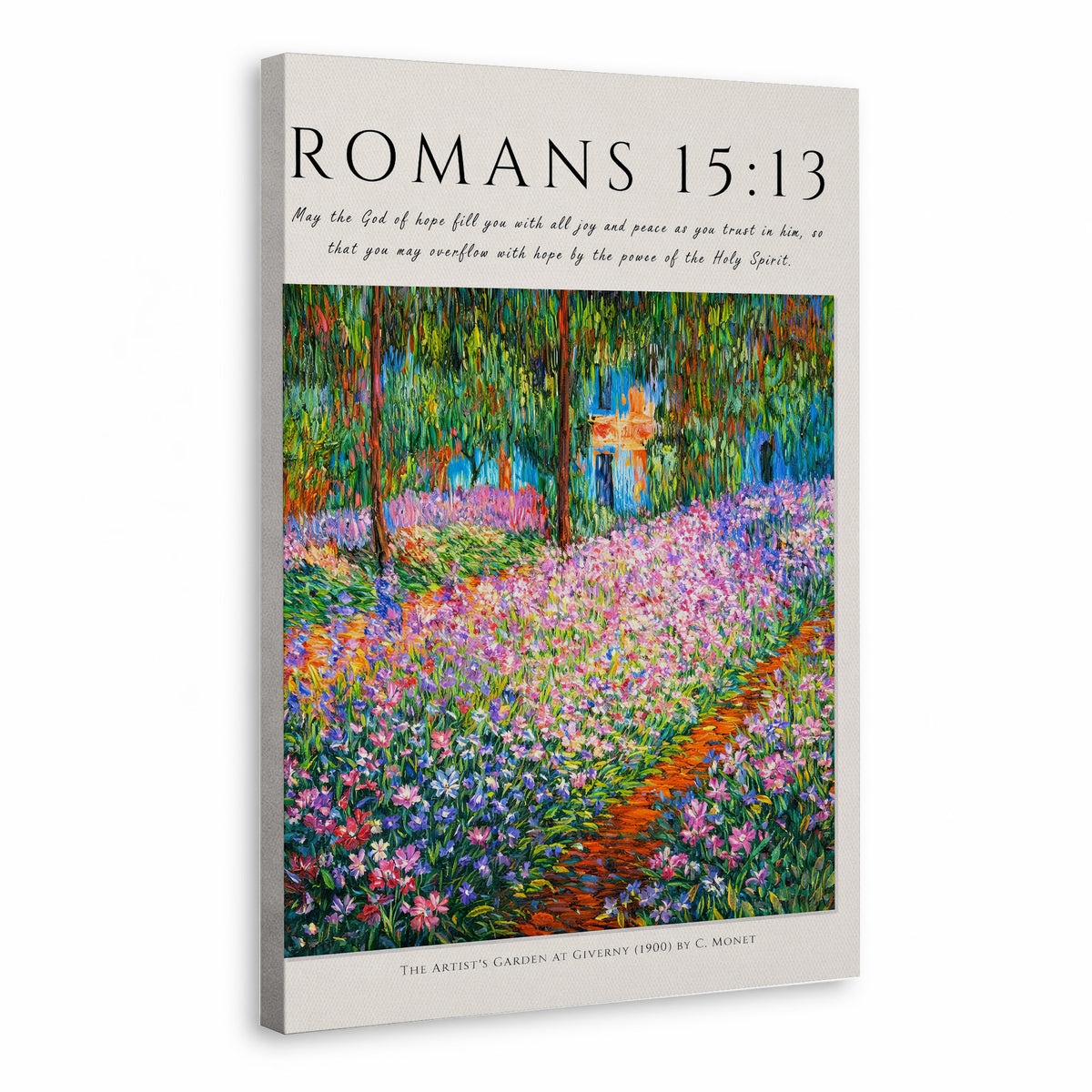 Romans 15:13 Bible Verse Floral Garden Wall Art Poster/Canvas