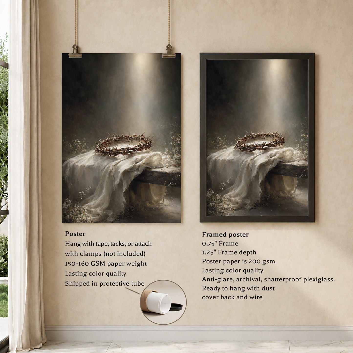 Crown of Thorns Still Life Christian Wall Art Poster/Canvas
