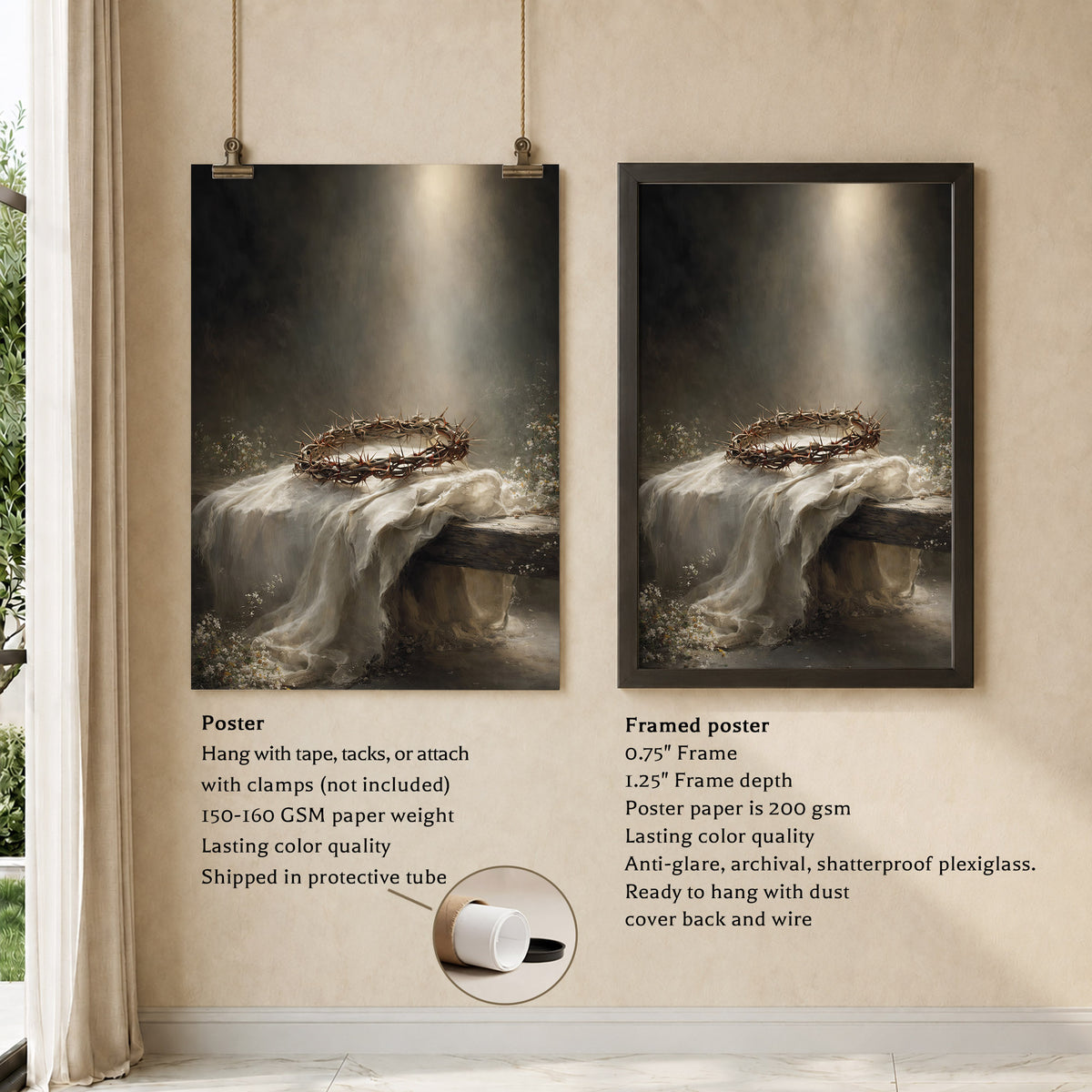 Crown of Thorns Still Life Christian Wall Art Poster/Canvas