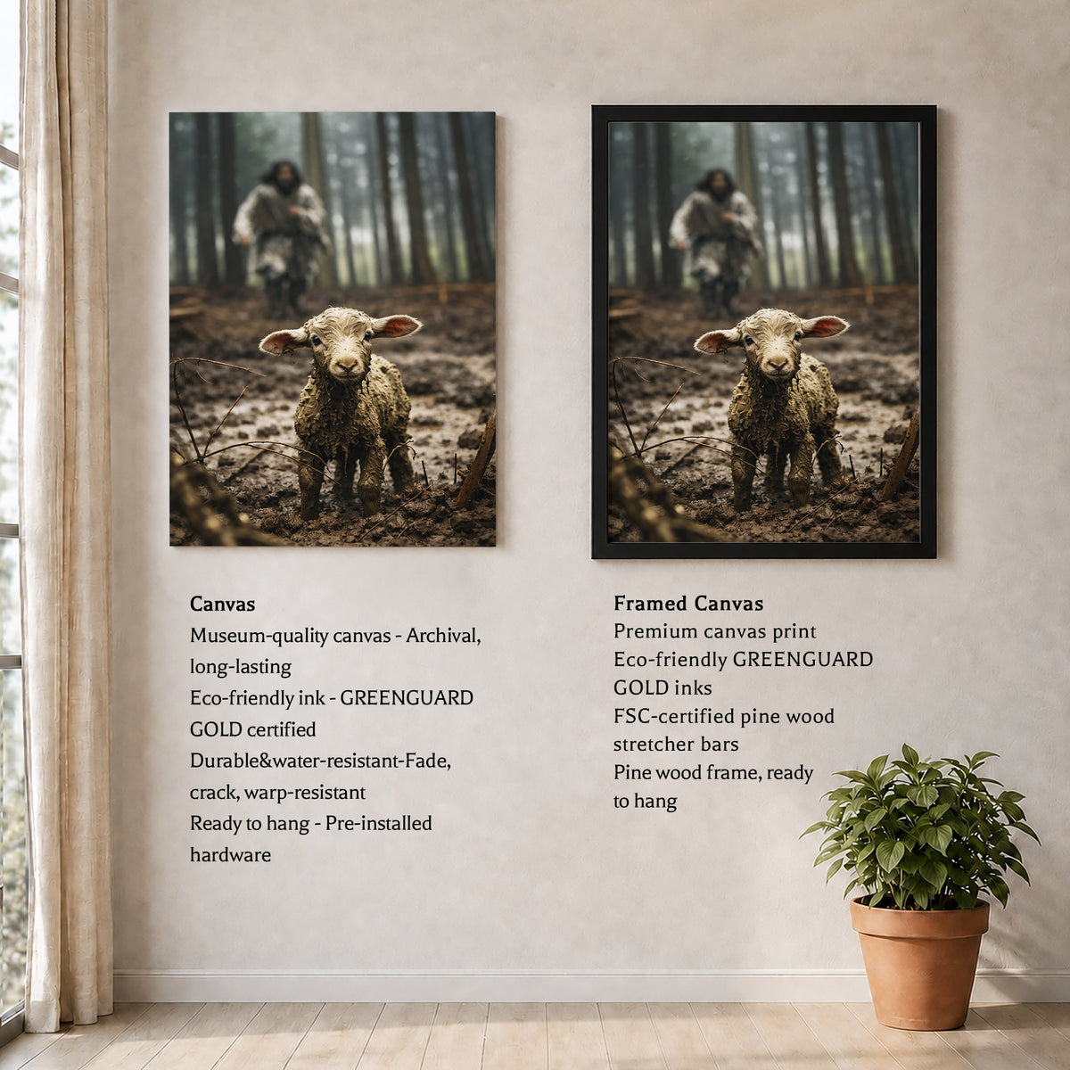 Jesus and Lamb Poster/Canvas