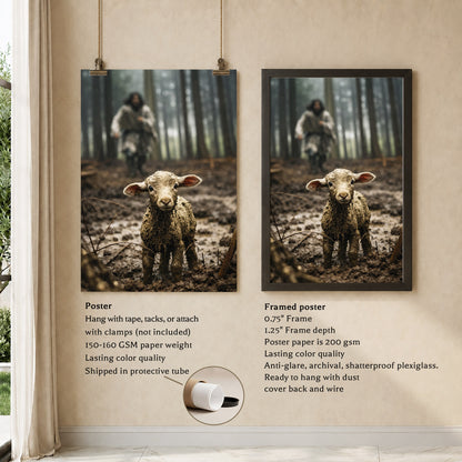 Jesus and Lamb Poster/Canvas