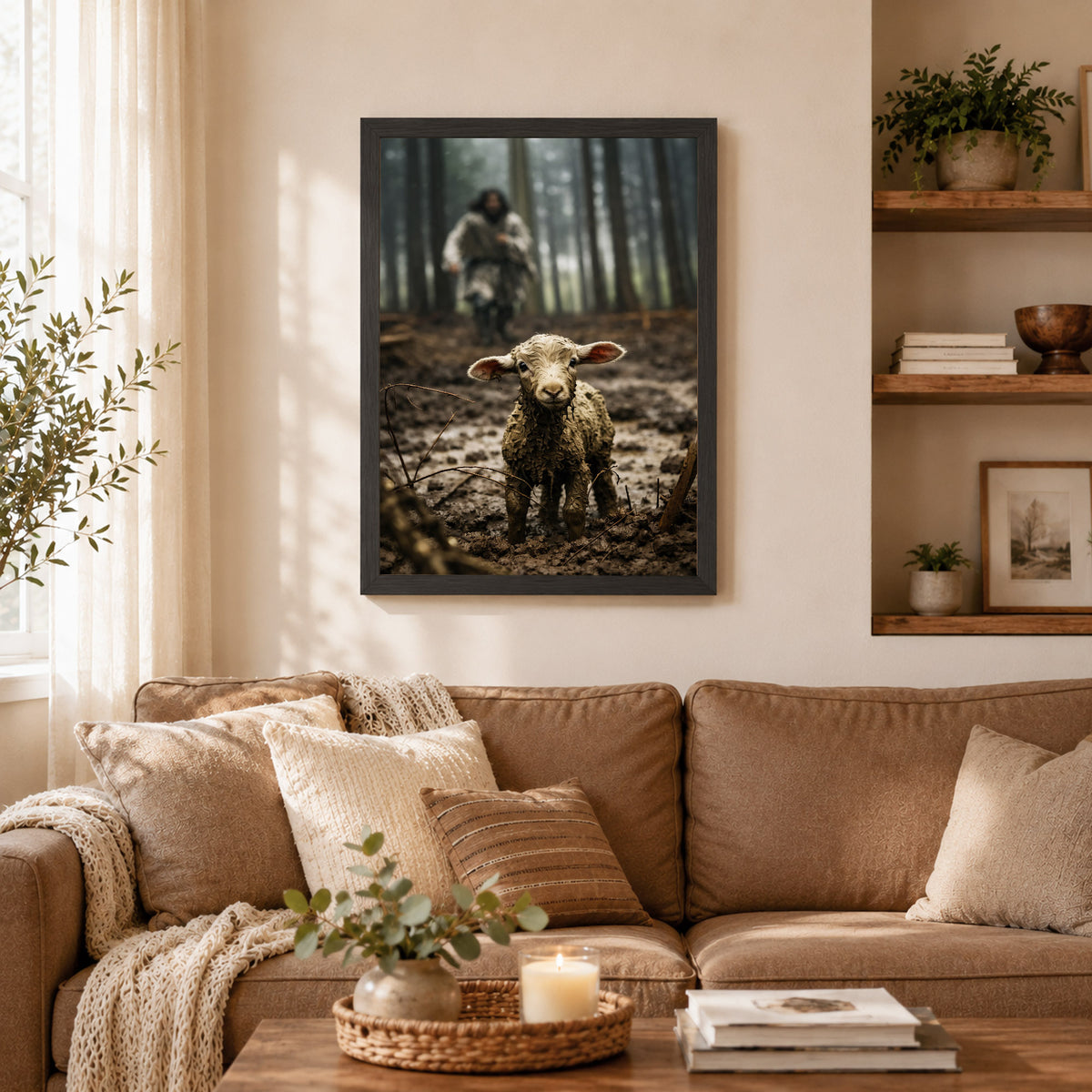 Jesus and Lamb Poster/Canvas