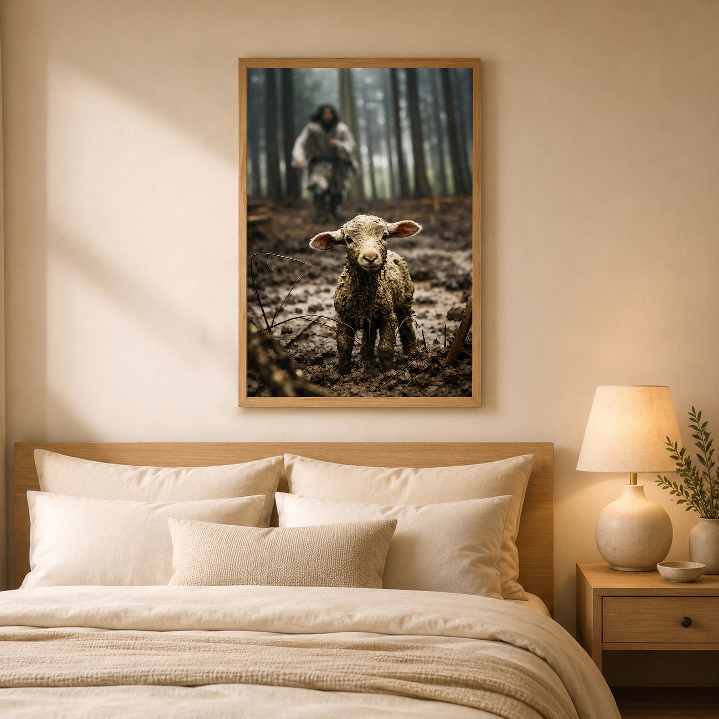 Jesus and Lamb Poster/Canvas