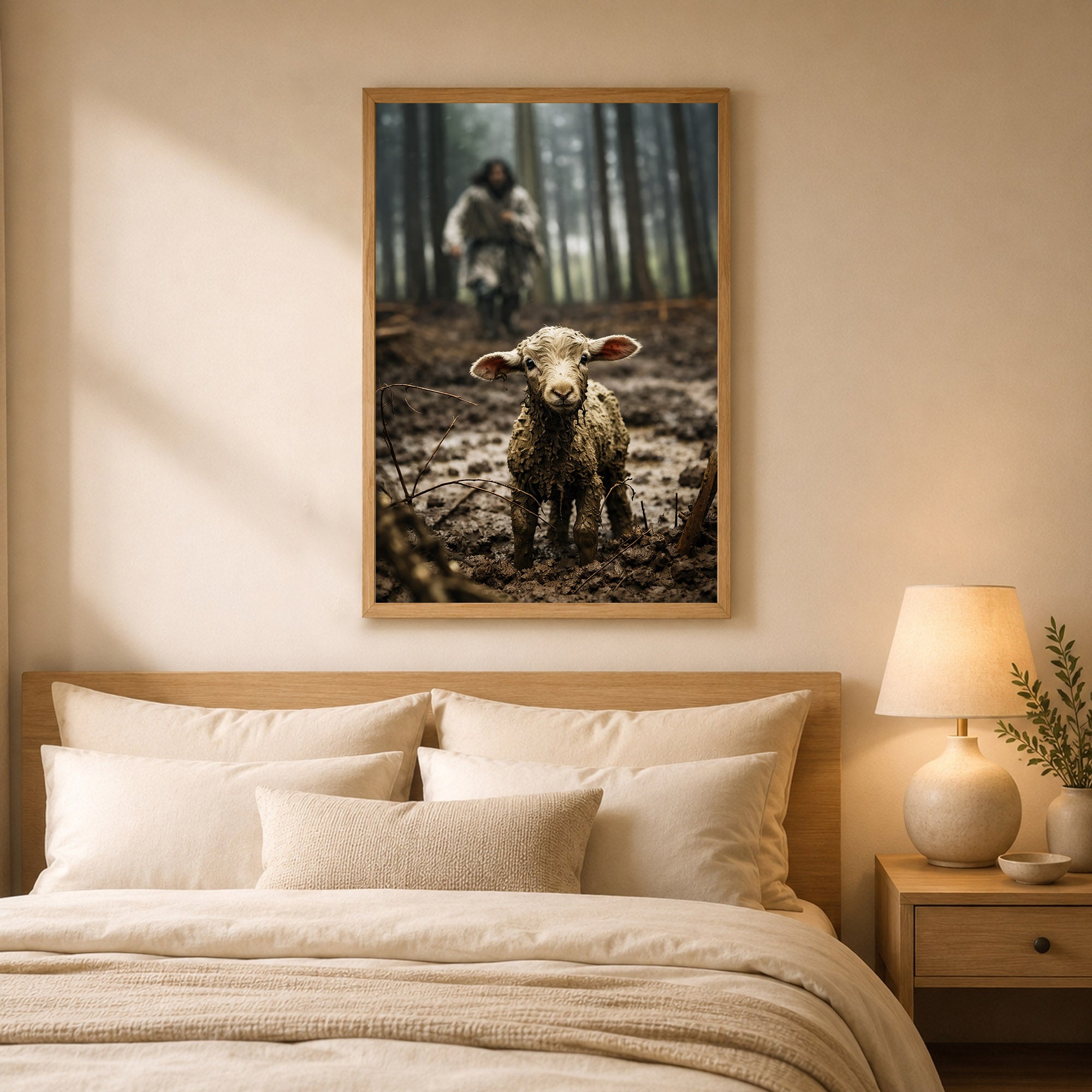 Jesus and Lamb Poster/Canvas