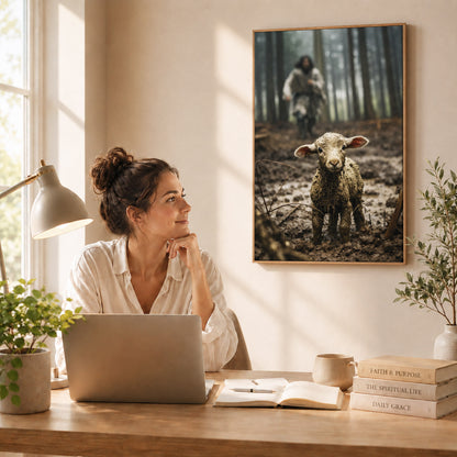 Jesus and Lamb Poster/Canvas