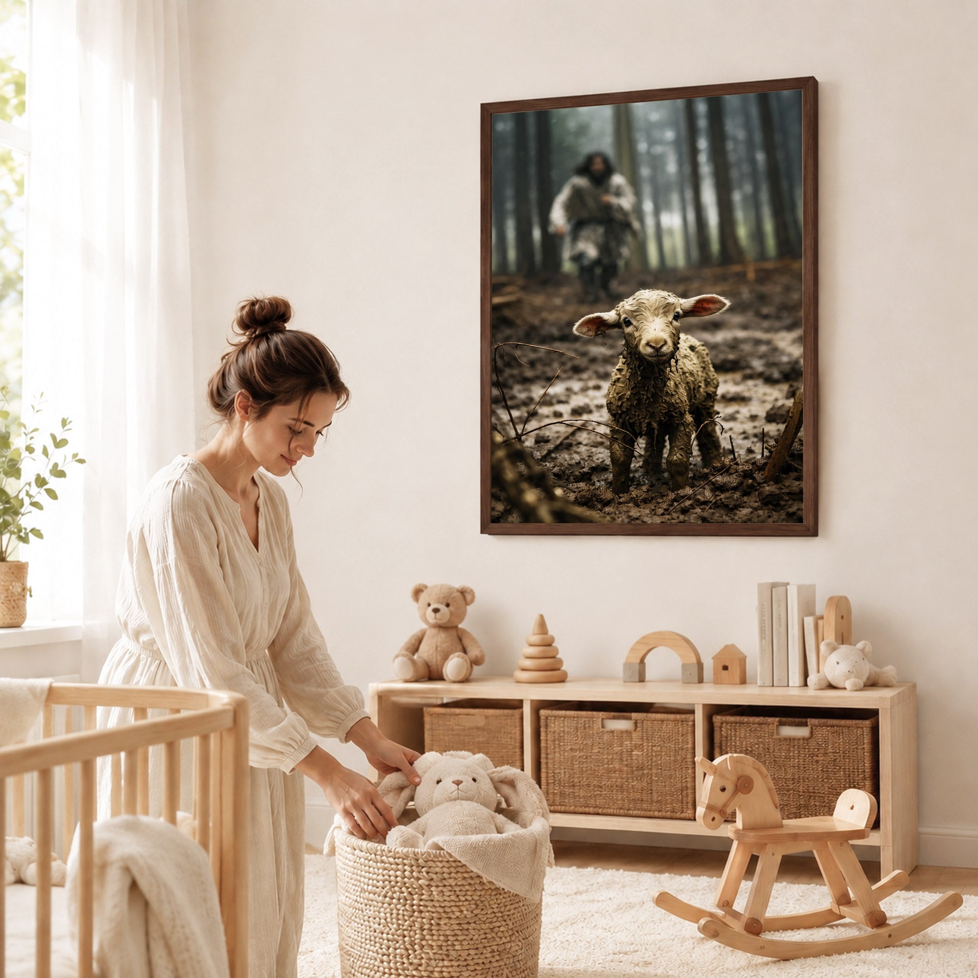 Jesus and Lamb Poster/Canvas
