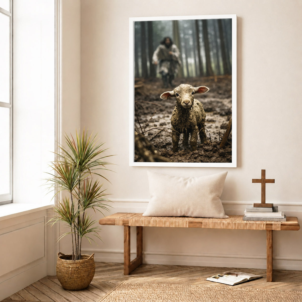 Jesus and Lamb Poster/Canvas