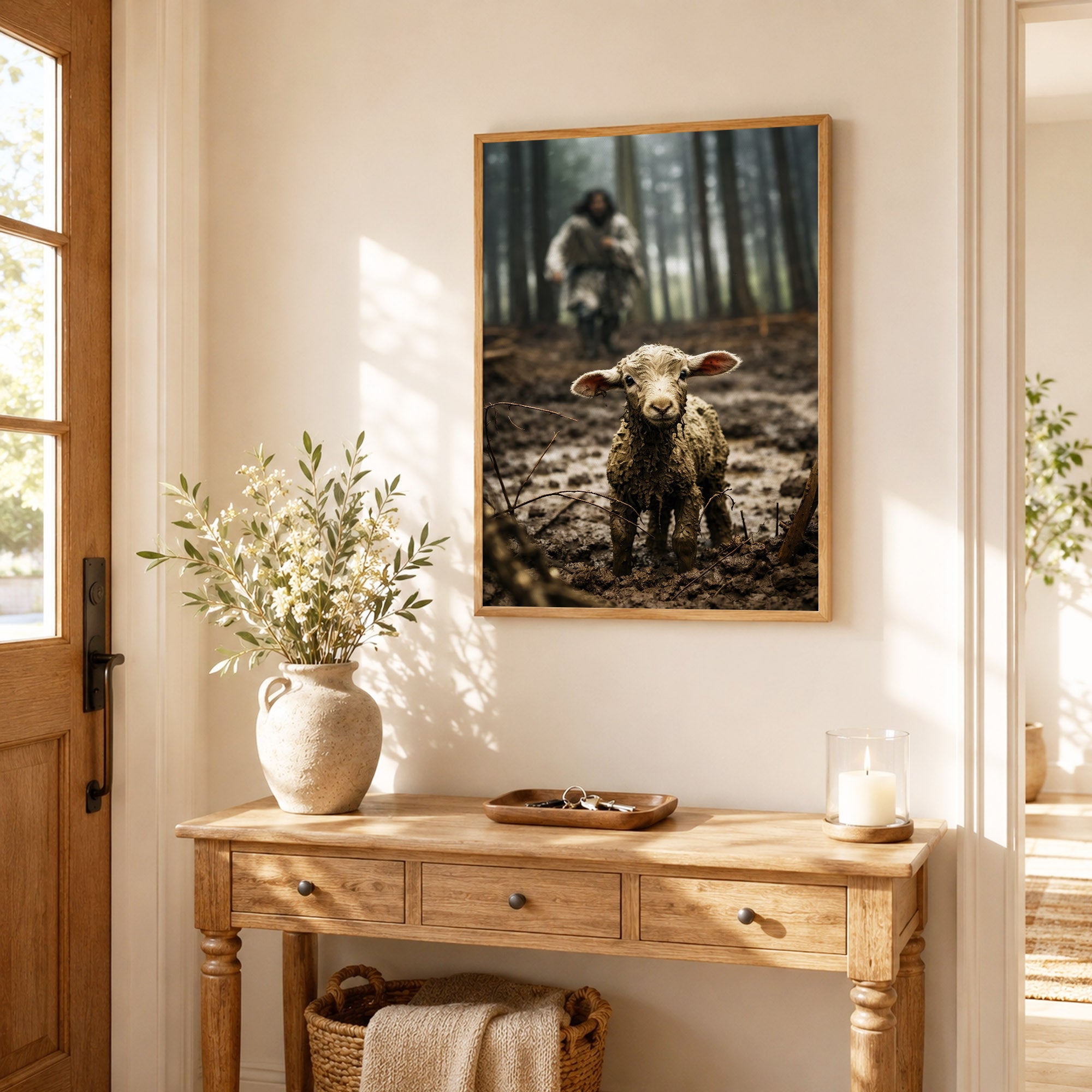 Jesus and Lamb Poster/Canvas