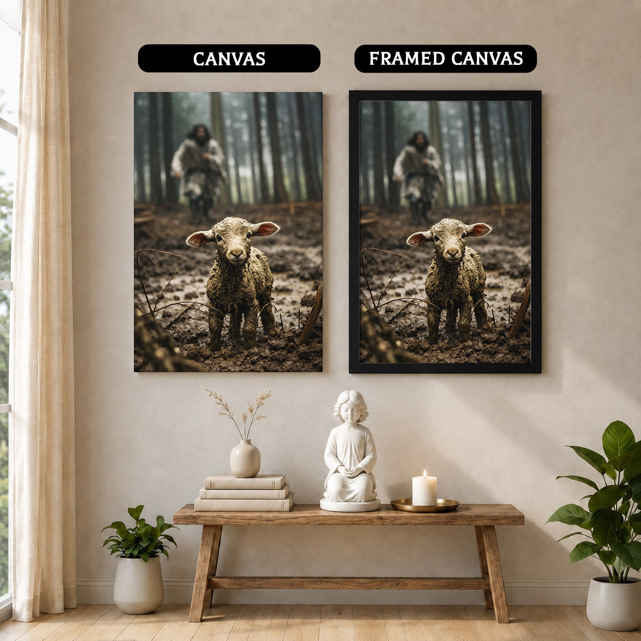 Jesus and Lamb Poster/Canvas