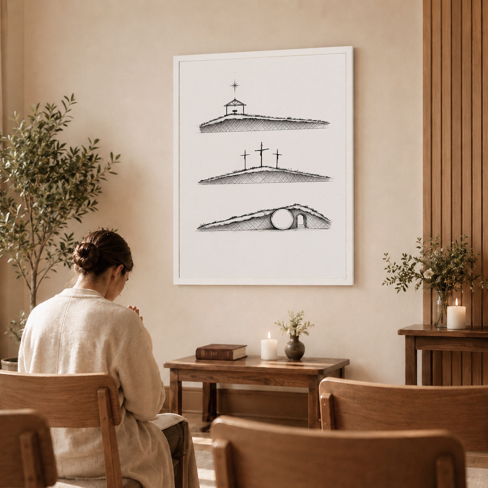 Christian Timeline Minimal Line Art Poster/Canvas