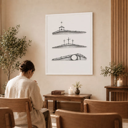 Christian Timeline Minimal Line Art Poster/Canvas
